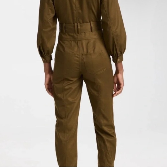 Madewell Olive Green 3/4 Sleeve Belted Jumpsuit coveralls size xs - Picture 4 of 13